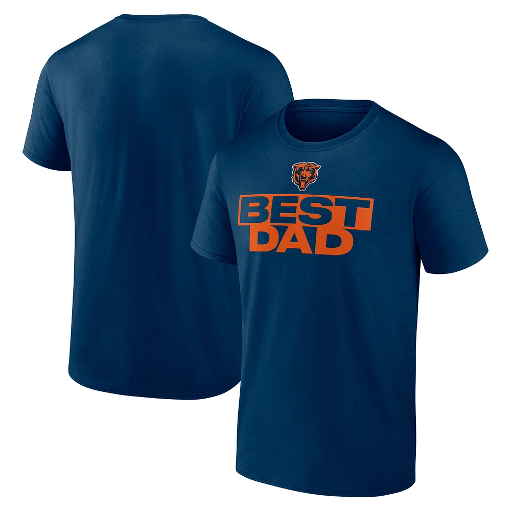 Men's Navy Chicago Bears Best Dad Father's Day T-Shirt