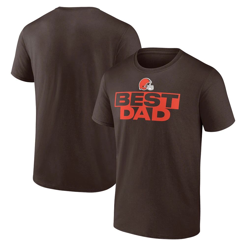Men's Brown Cleveland Browns Best Dad Father's Day T-Shirt