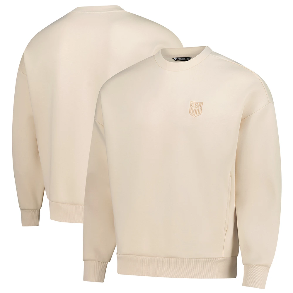 Unisex Levelwear Khaki USMNT Luxe Signature Tri-Blend Pullover Sweatshirt