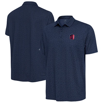 Men's Antigua Heather Navy St. Louis City SC Blooming Polo
