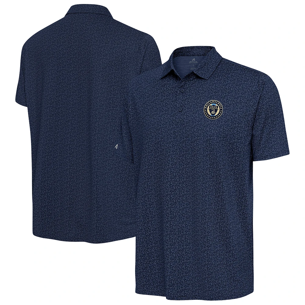 Men's Antigua Heather Navy Philadelphia Union Blooming Polo
