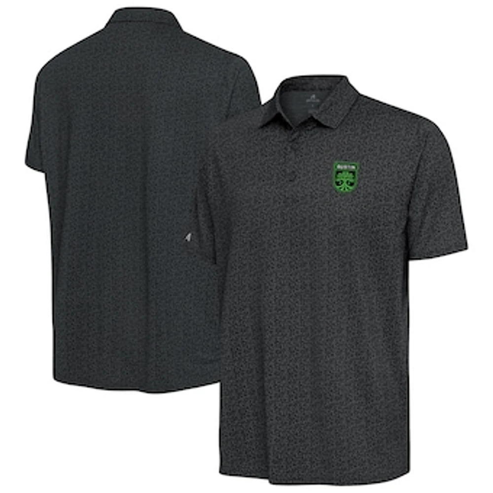 Men's Antigua Pewter Austin FC Blooming Polo