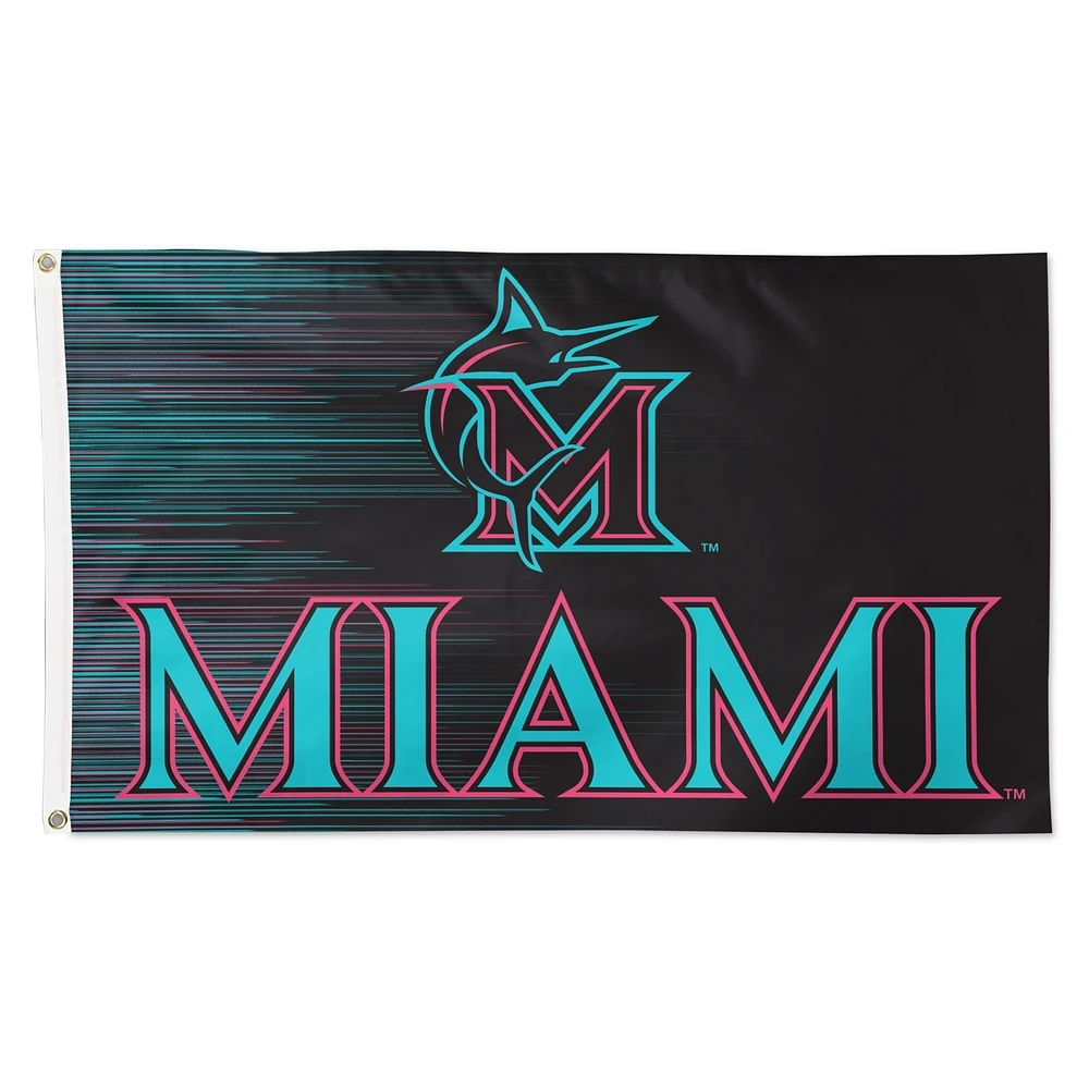 WinCraft Miami Marlins 3' x 5' Single-Sided Deluxe Flag