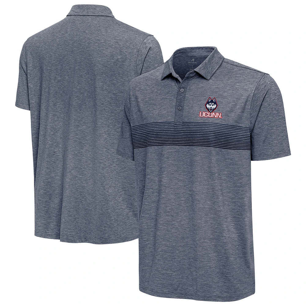 Men's Antigua Heather Navy UConn Huskies Dashing Polo
