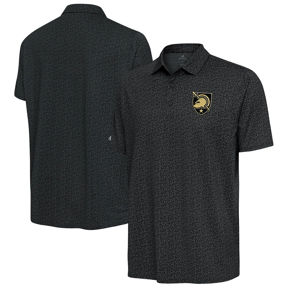 Men's Antigua Pewter Army Black Knights Blooming Polo