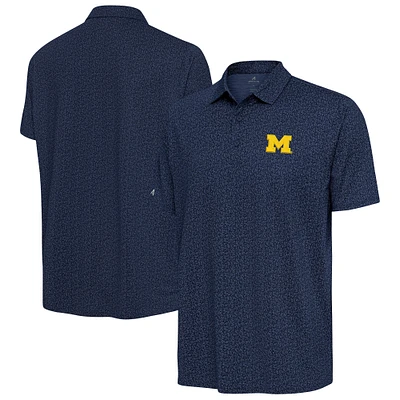 Men's Antigua Navy Michigan Wolverines Blooming Polo