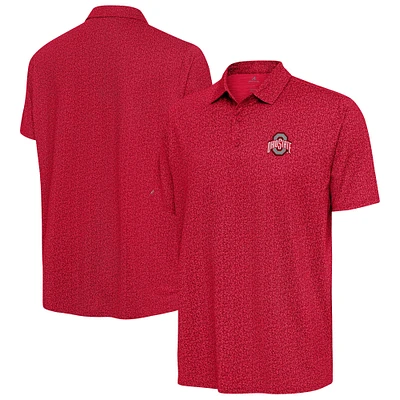 Men's Antigua Scarlet Ohio State Buckeyes Blooming Polo