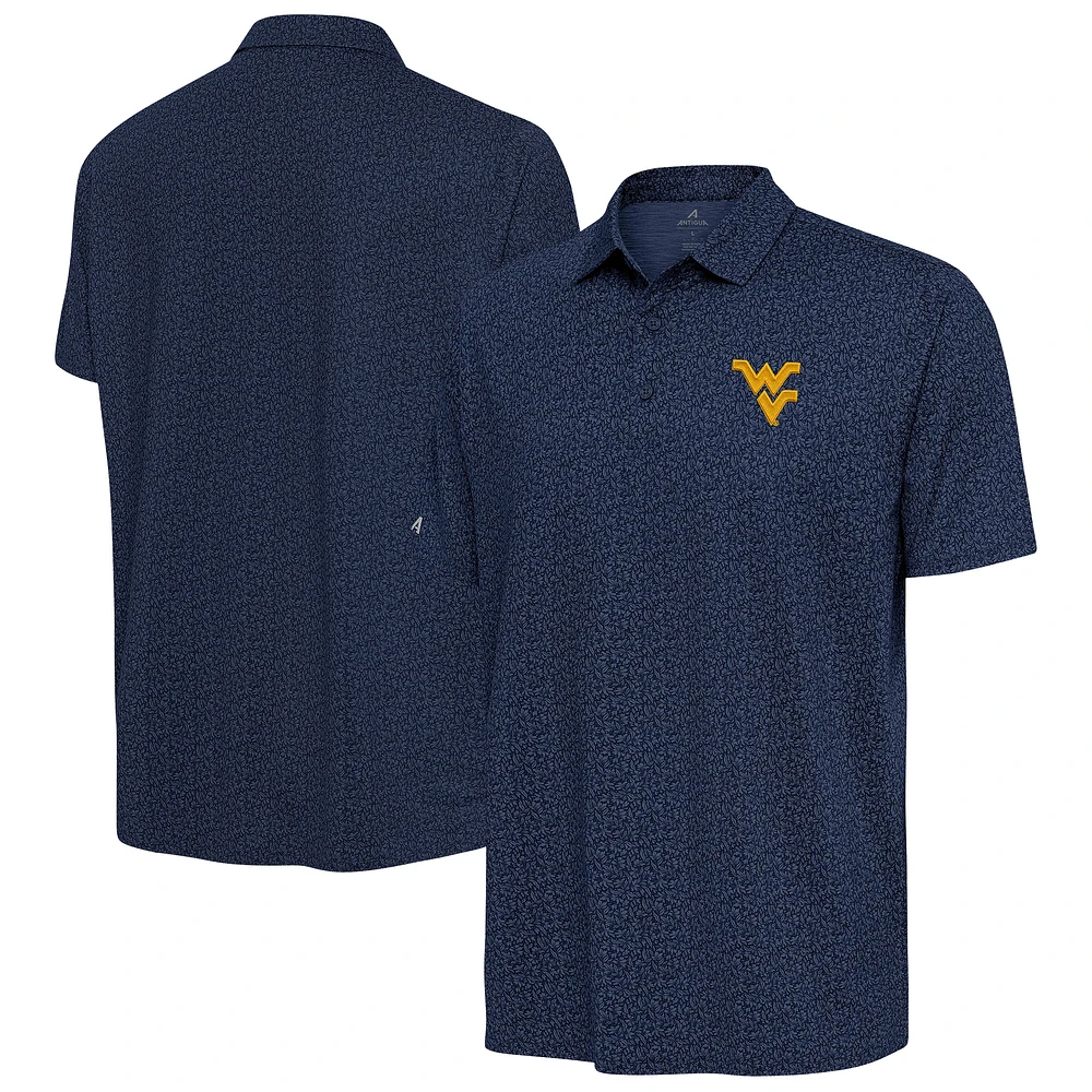 Men's Antigua Navy West Virginia Mountaineers Blooming Polo