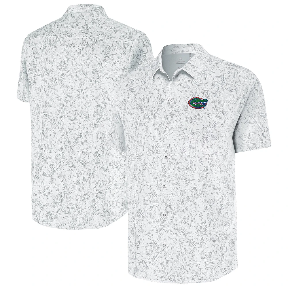 Men's Antigua White Florida Gators Lush Button-Up Shirt