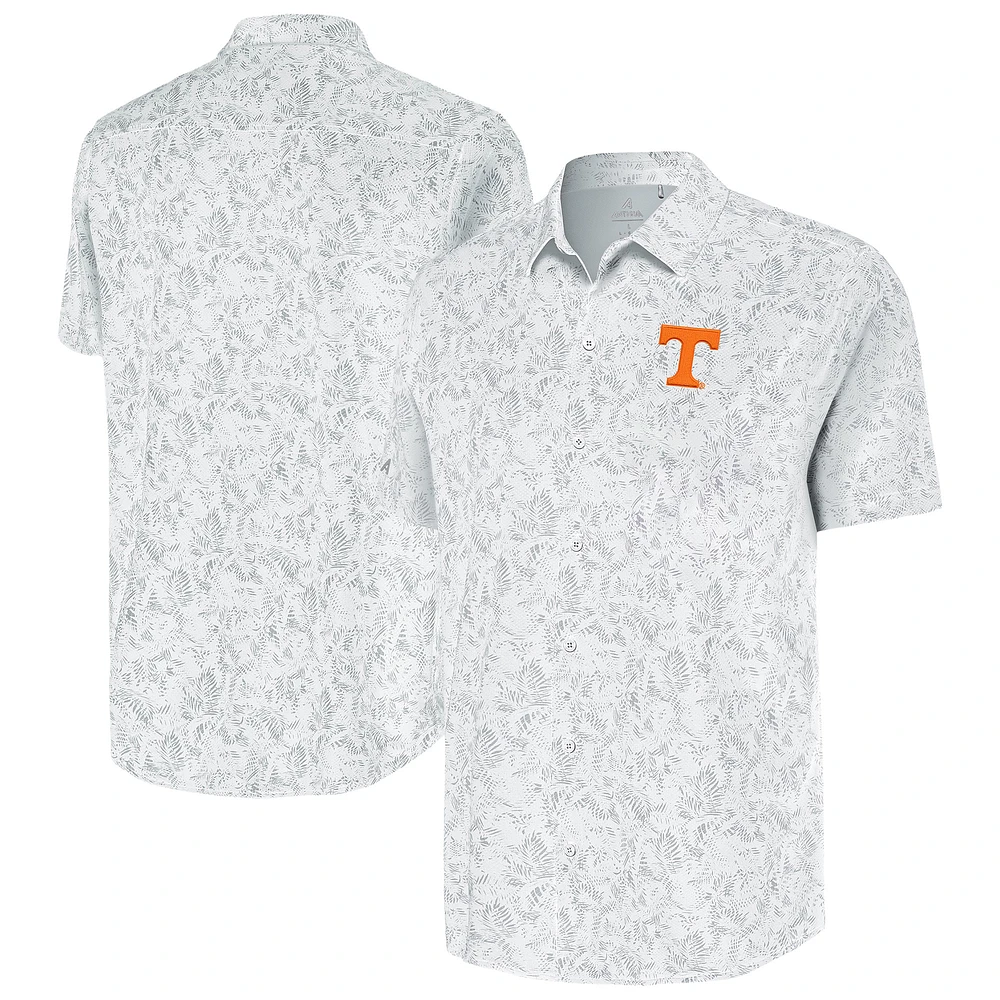 Men's Antigua White Tennessee Volunteers Lush Button-Up Shirt