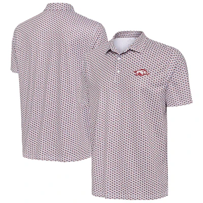 Men's Antigua White Arkansas Razorbacks Star Polo