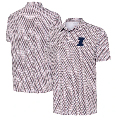 Men's Antigua White Illinois Fighting Illini Star Polo