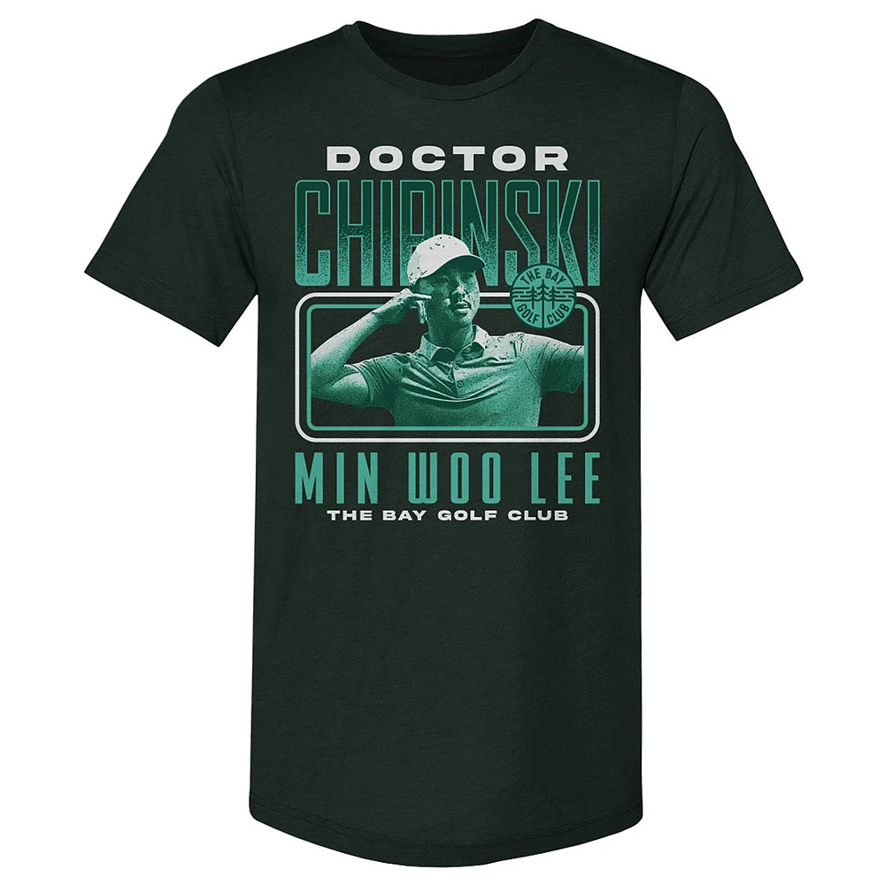 Men's 500 Level Min Woo Lee Forest Green TGL The Bay Golf Club Dr. Chipinski Premium Tri-Blend T-Shirt