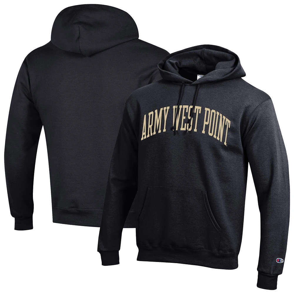 Men's Champion Black Army Knights Basic Arch Fleece Pullover Hoodie