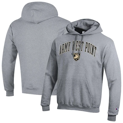 Men's Champion Heather Gray Army Black Knights Basic Arch Fleece Pullover Hoodie
