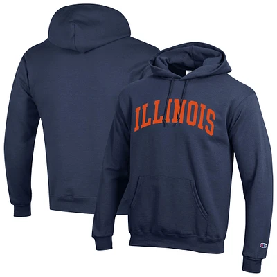 Men's Champion Navy Illinois Fighting Illini Basic Arch Fleece Pullover Hoodie