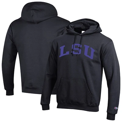 Men's Champion Black LSU Tigers Basic Arch Fleece Pullover Hoodie