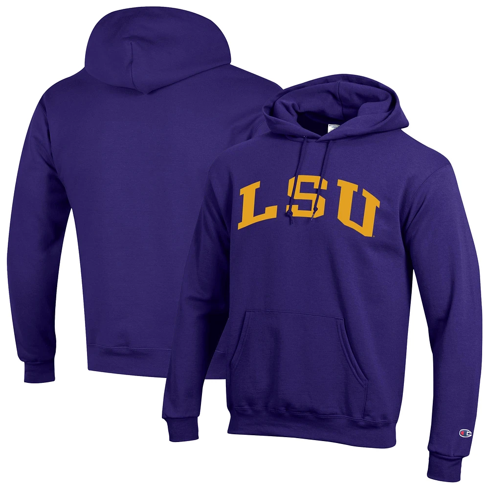 Men's Champion LSU Tigers Basic Arch Fleece Pullover Hoodie