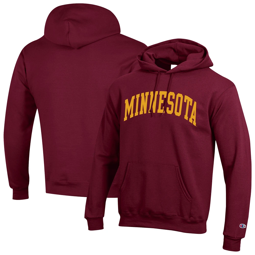 Men's Champion Maroon Minnesota Golden Gophers Basic Arch Fleece Pullover Hoodie
