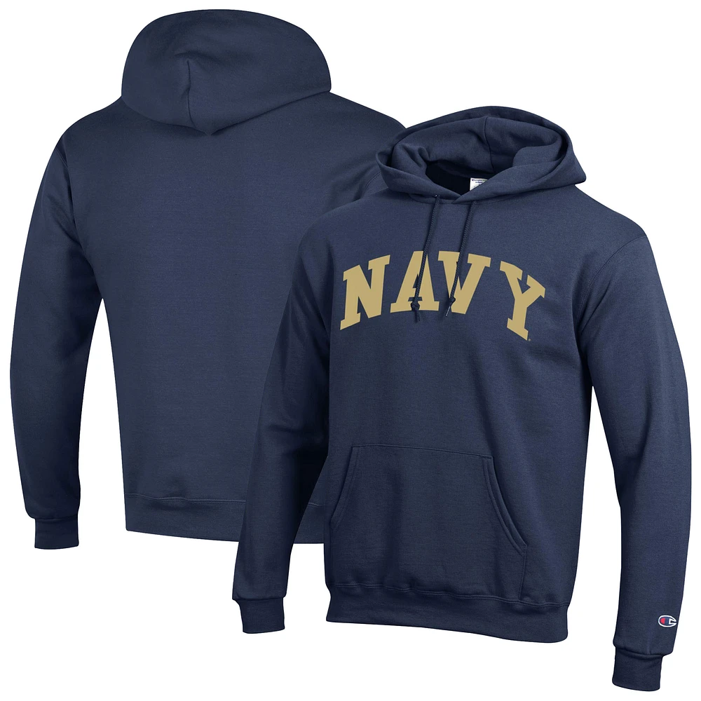 Men's Champion Navy Navy Midshipmen Basic Arch Fleece Pullover Hoodie
