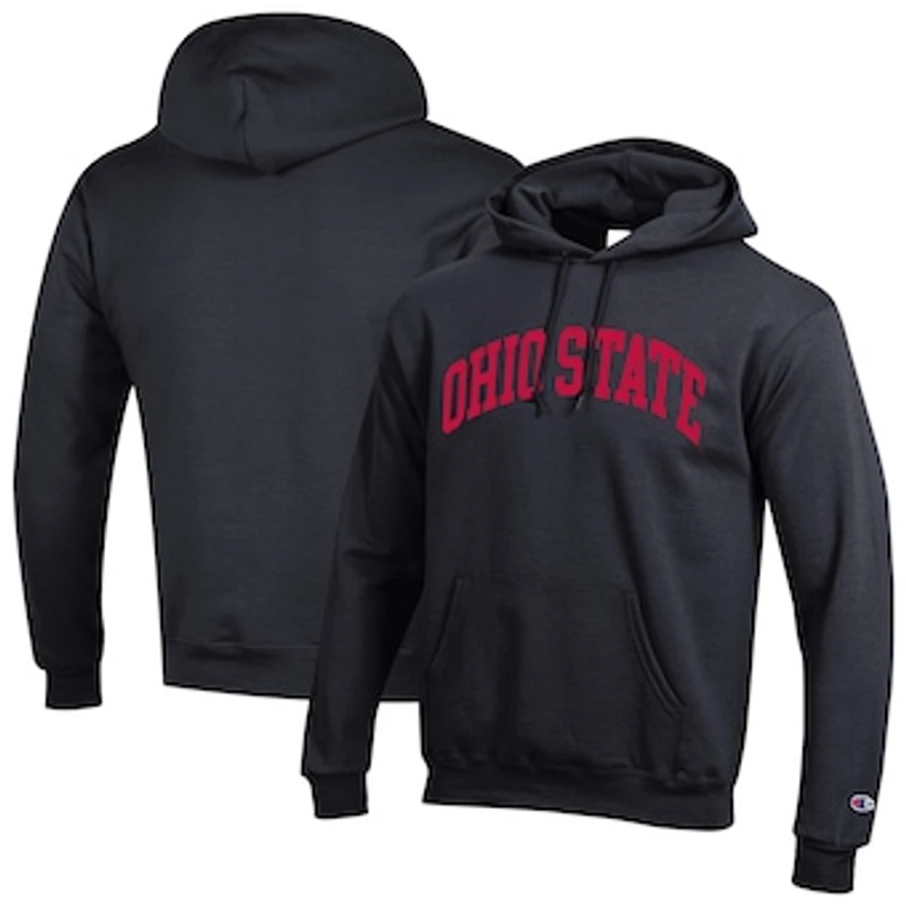 Men's Champion Black Ohio State Buckeyes Basic Arch Fleece Pullover Hoodie