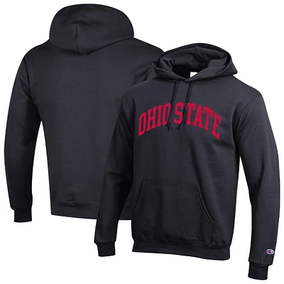 Men's Champion Black Ohio State Buckeyes Basic Arch Fleece Pullover Hoodie