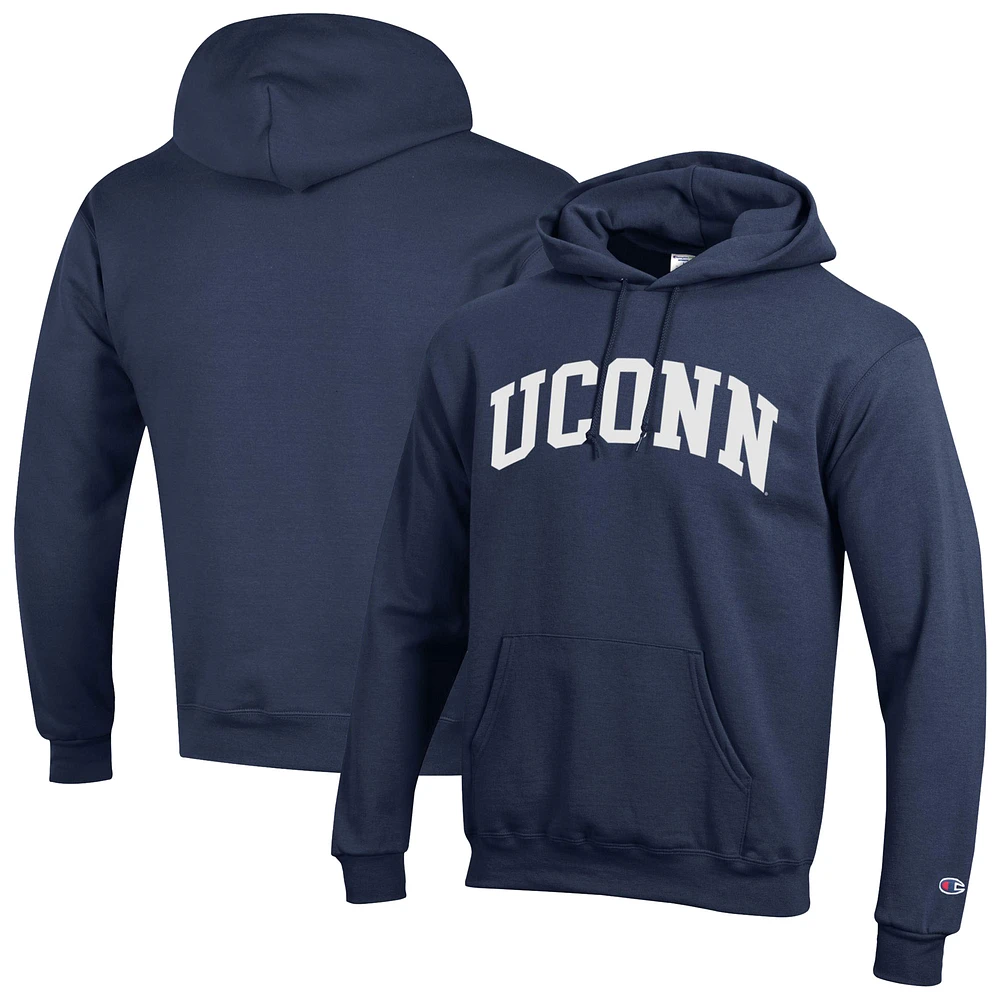 Men's Champion Navy UConn Huskies Basic Arch Fleece Pullover Hoodie