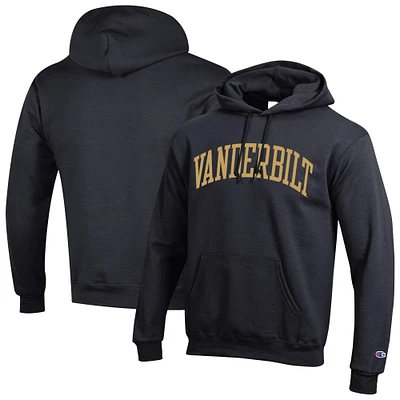 Men's Champion Black Vanderbilt Commodores Basic Arch Fleece Pullover Hoodie