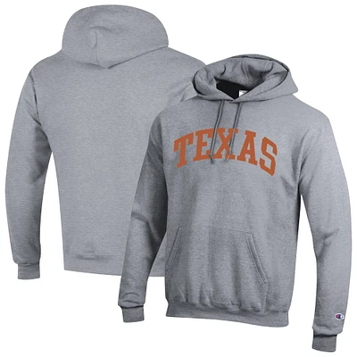 Men's Champion Heather Gray Texas Longhorns Basic Arch Fleece Pullover Hoodie