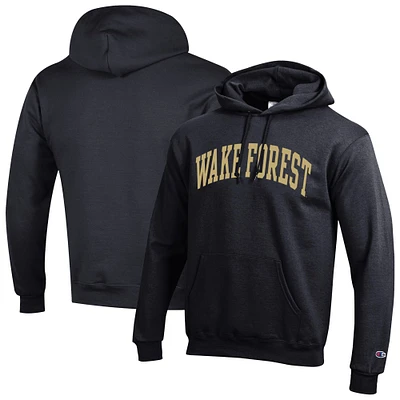 Men's Champion Black Wake Forest Demon Deacons Basic Arch Fleece Pullover Hoodie