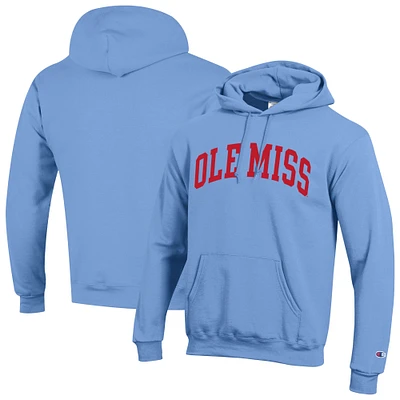 Men's Champion Powder Blue Ole Miss Rebels Basic Arch Fleece Pullover Hoodie