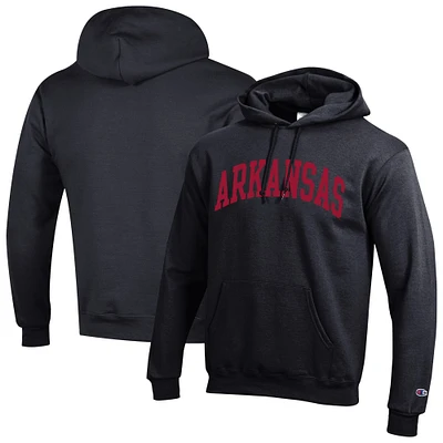 Men's Champion Black Arkansas Razorbacks Basic Arch Fleece Pullover Hoodie