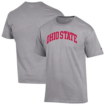 Men's Champion Heather Gray Ohio State Buckeyes Basic Arch T-Shirt