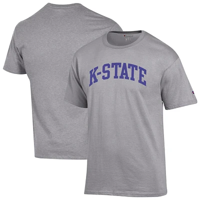 Men's Champion Heather Gray Kansas State Wildcats Basic Arch T-Shirt