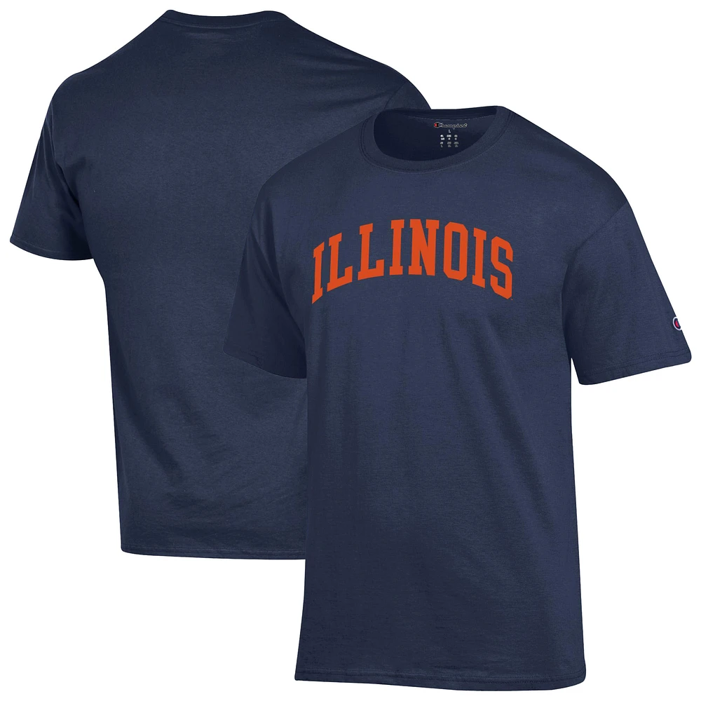 Men's Champion Navy Illinois Fighting Illini Basic Arch T-Shirt
