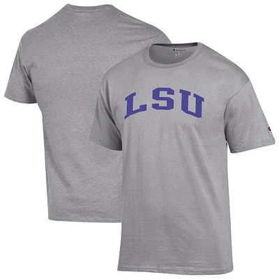 Men's Champion Heather Gray LSU Tigers Basic Arch T-Shirt