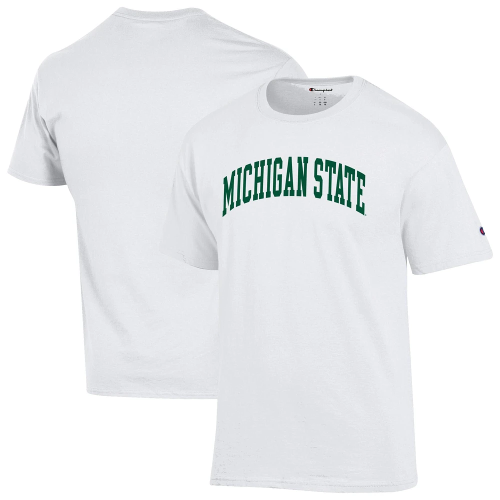 Men's Champion White Michigan State Spartans Basic Arch T-Shirt