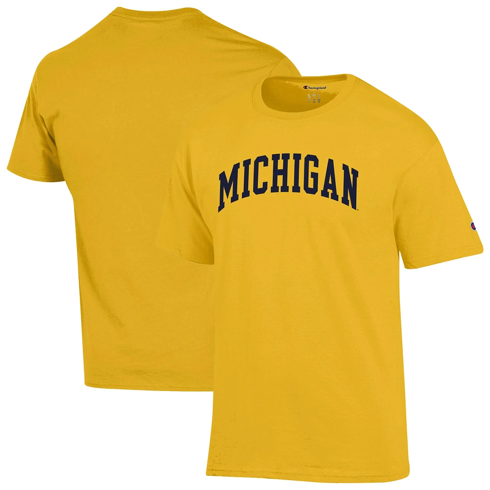 Men's Champion Maize Michigan Wolverines Basic Arch T-Shirt