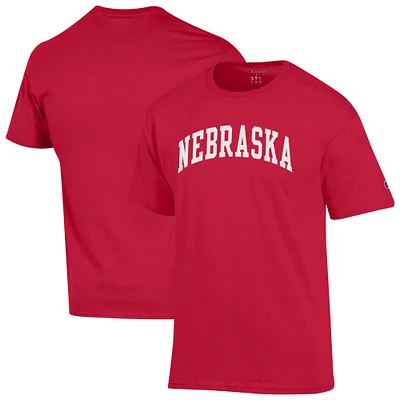 Men's Champion Scarlet Nebraska Huskers Basic Arch T-Shirt