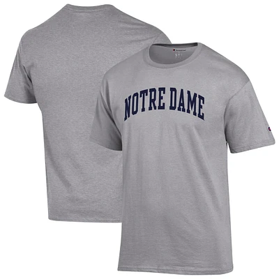 Men's Champion Heather Gray Notre Dame Fighting Irish Basic Arch T-Shirt