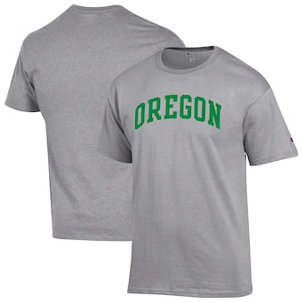 Men's Champion Heather Gray Oregon Ducks Basic Arch T-Shirt