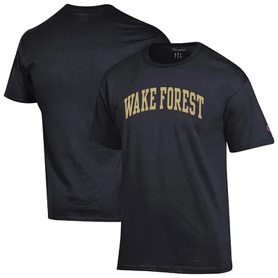 Men's Champion Black Wake Forest Demon Deacons Basic Arch T-Shirt