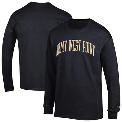 Men's Champion Black Army Knights Basic Arch Long Sleeve T-Shirt