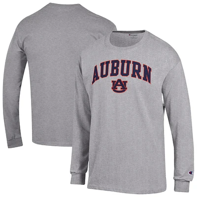 Men's Champion Heather Gray Auburn Tigers Basic Arch Long Sleeve T-Shirt