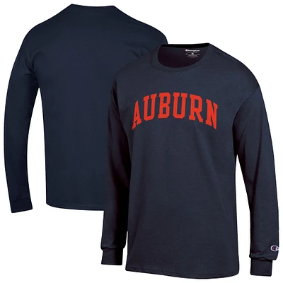 Men's Champion Navy Auburn Tigers Basic Arch Long Sleeve T-Shirt