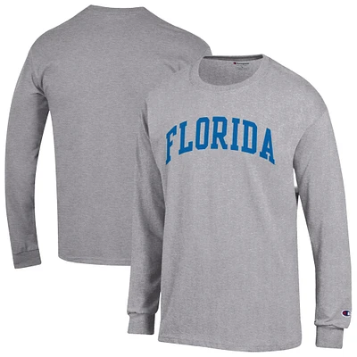 Men's Champion Heather Gray Florida Gators Basic Arch Long Sleeve T-Shirt