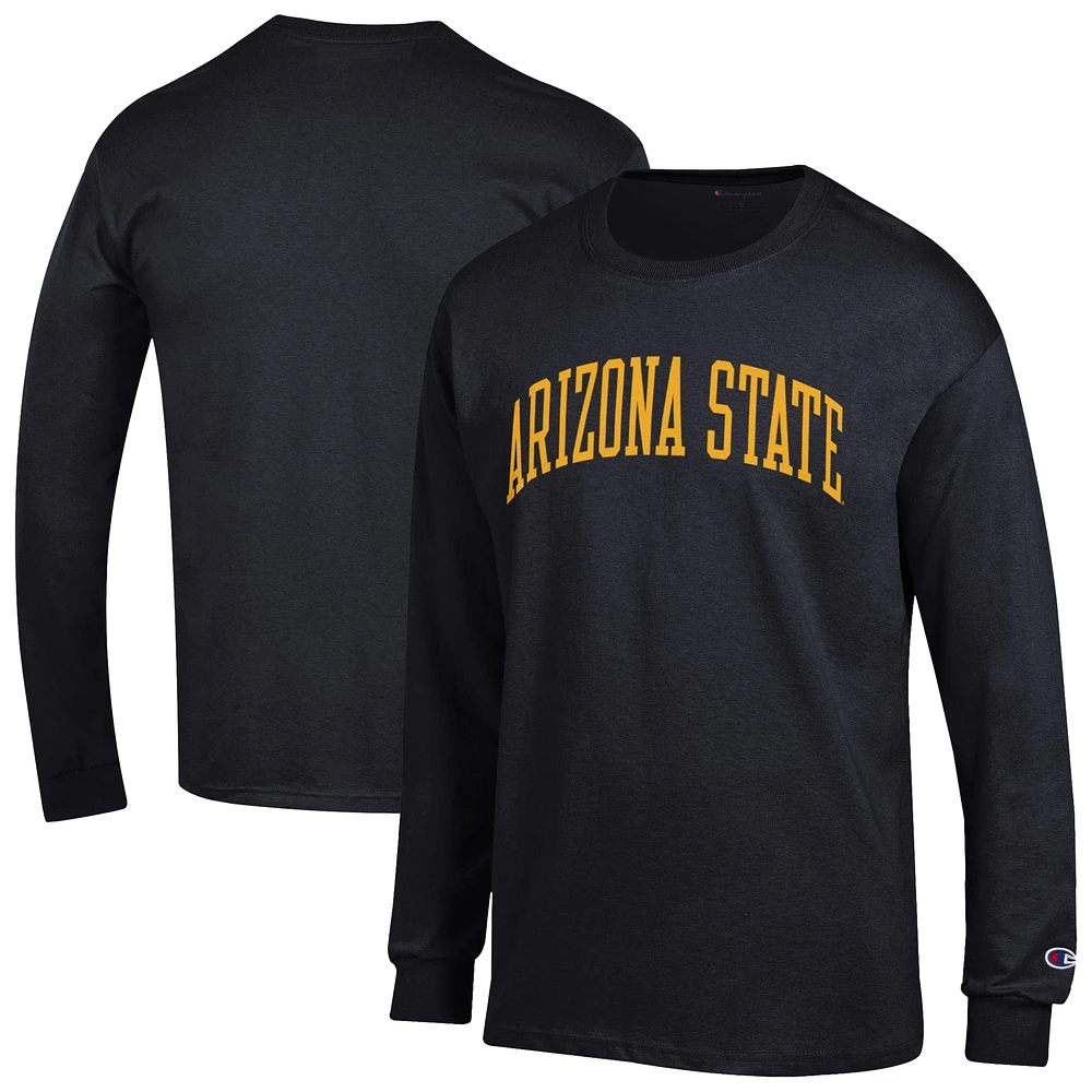 Men's Champion Black Arizona State Sun Devils Basic Arch Long Sleeve T-Shirt