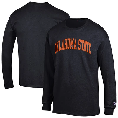 Men's Champion Black Oklahoma State Cowboys Basic Arch Long Sleeve T-Shirt