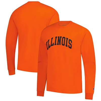 Men's Champion Orange Illinois Fighting Illini Basic Arch Long Sleeve T-Shirt