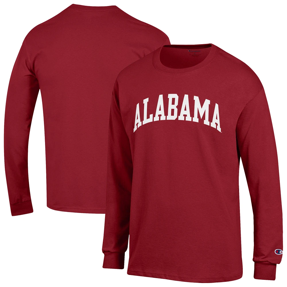 Men's Champion Crimson Alabama Tide Basic Arch Long Sleeve T-Shirt
